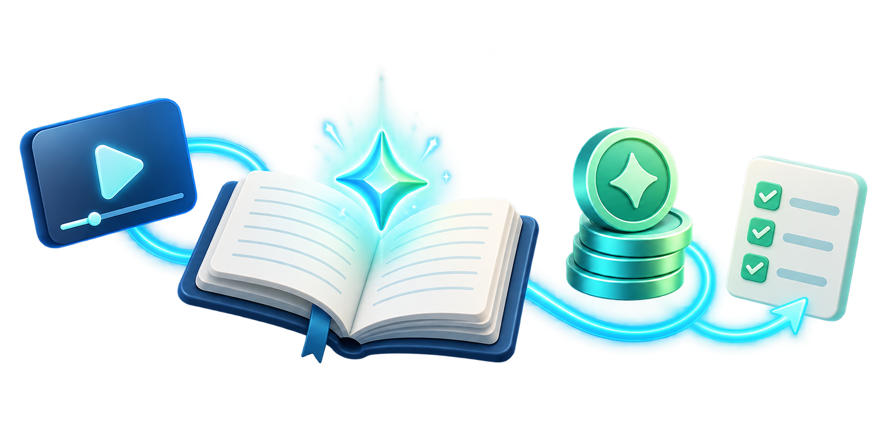 Ilustrasi belajar Chat AI lalu menerapkannya dengan token dan checklist