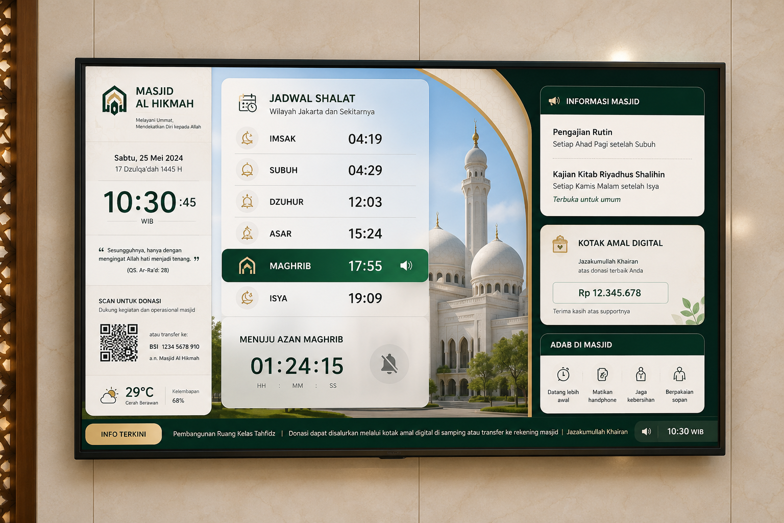 Display TV masjid